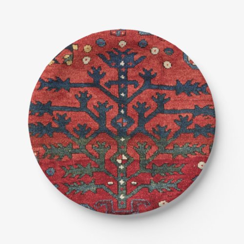 Bright Red Persian III Geometric Shapes  Paper Plates