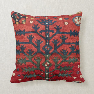 Bright Red Persian III Geometric Shapes Throw Pillow