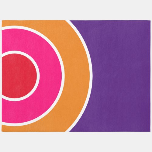 Bright Red Pink Orange Royal Purple Concentric Art Rug