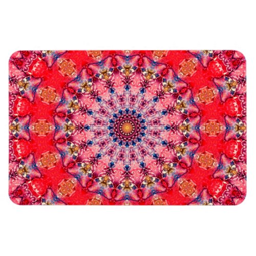 Bright Red  Pink Valentines Day Mandala Magnet