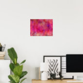 Bright Red Pink Watercolor Background Poster (Home Office)