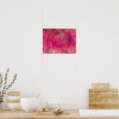 Bright Red Pink Watercolor Background Poster (Kitchen)