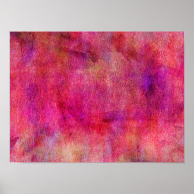 Bright Red Pink Watercolor Background Poster (Front)