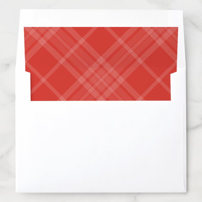 Bright Red Plaid Envelope Liner (In Envelope)