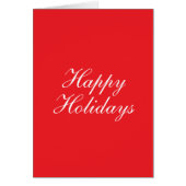 Bright Red Plain Elegant Happy Holidays Card (Front)
