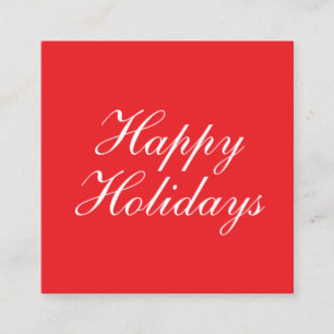 Bright Red Plain Elegant Happy Holidays Card