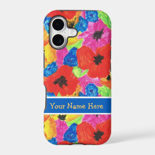 Bright Red Poppies and Blue Cornflowers iPhone 17 Case