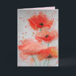 Bright Red Poppies Watercolour Birthday Card<br><div class="desc">Bright Red Poppies Watercolour Birthday Card. Designed from one of my original watercolour paintings,  I love the ethereal yet strong poppy flowers.</div>