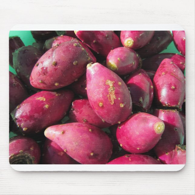 Bright Red Prickly Pear Cactus Fruit Mouse Pad (Front)