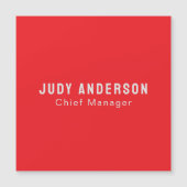 Bright Red Professional Plain Modern Magnetic Card (Front)