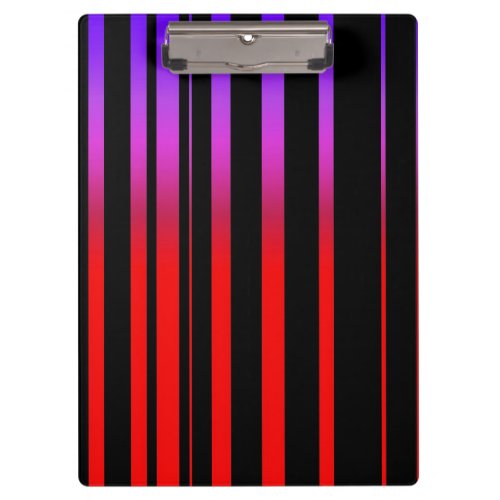 Bright Red Purple and Black Stripes Clipboard