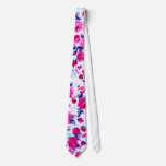 Bright Red, Purple, And Pink Floral Pattern Tie at Zazzle