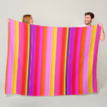 Bright red purple yellow creative striped fleece blanket
