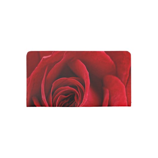 Bright Red Rose Close Up Checkbook Cover (Back)