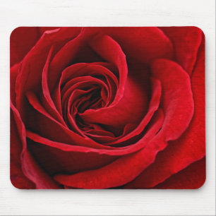 Bright Red Rose Close Up Mouse Pad