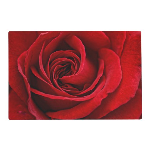Bright Red Rose Close Up Placemat