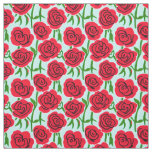 Bright Red Rose Fabric