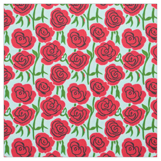Bright Red Rose Fabric