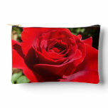 Bright Red Rose Flower Beautiful Floral Accessory Pouch