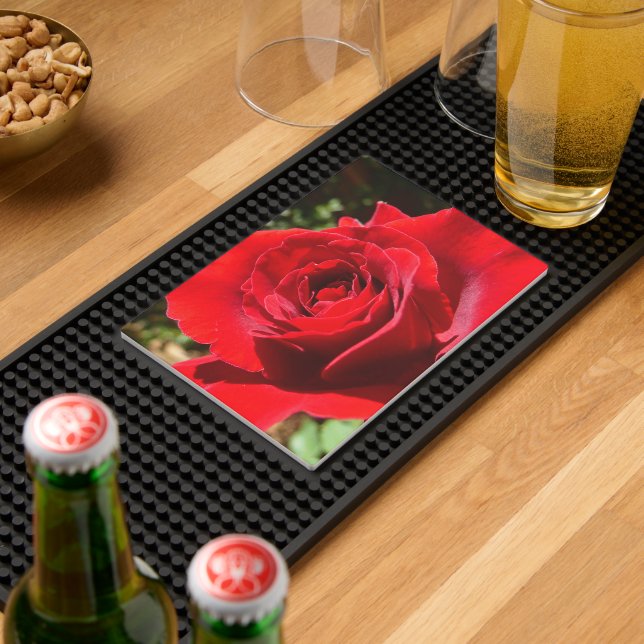Bright Red Rose Flower Beautiful Floral Bar Mat (Insitu (Bar 2))