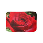 Bright Red Rose Flower Beautiful Floral Bathroom Mat