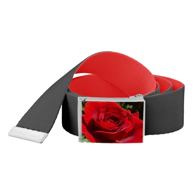 Bright Red Rose Flower Beautiful Floral Belt (Snake)