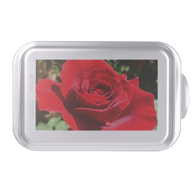 Bright Red Rose Flower Beautiful Floral Cake Pan (Front)