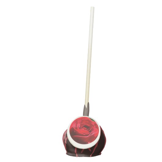 Bright Red Rose Flower Beautiful Floral Cake Pops (Front)