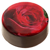 Bright Red Rose Flower Beautiful Floral Chocolate Covered Oreo (Angled)