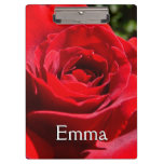 Bright Red Rose Flower Beautiful Floral Clipboard