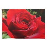 Bright Red Rose Flower Beautiful Floral Cloth Placemat