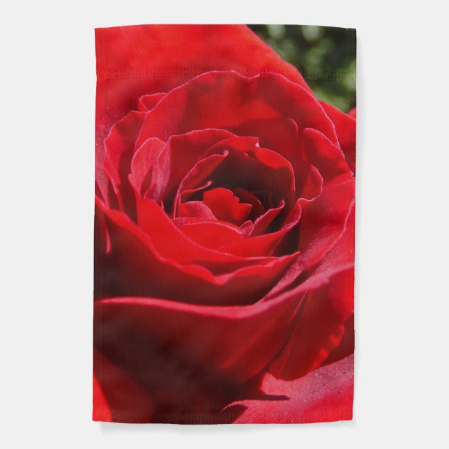 Bright Red Rose Flower Beautiful Floral Garden Flag (Front)