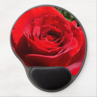 Bright Red Rose Flower Beautiful Floral Gel Mouse Pad