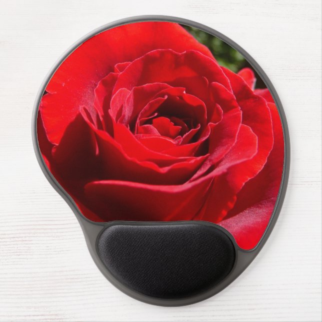 Bright Red Rose Flower Beautiful Floral Gel Mouse Pad (Front)