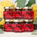 Bright Red Rose Flower Beautiful Floral Honey Jar Favors