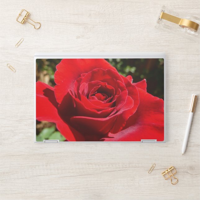 Bright Red Rose Flower Beautiful Floral HP Laptop Skin (Desk)