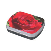 Bright Red Rose Flower Beautiful Floral Jelly Belly Candy Tin (Side)