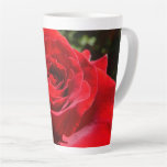 Bright Red Rose Flower Beautiful Floral Latte Mug