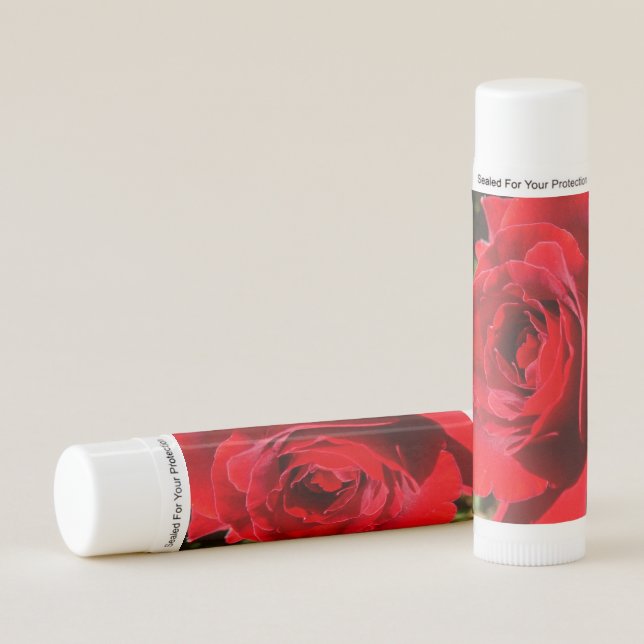 Bright Red Rose Flower Beautiful Floral Lip Balm (Front)
