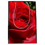 Bright Red Rose Flower Beautiful Floral Medium Gift Bag