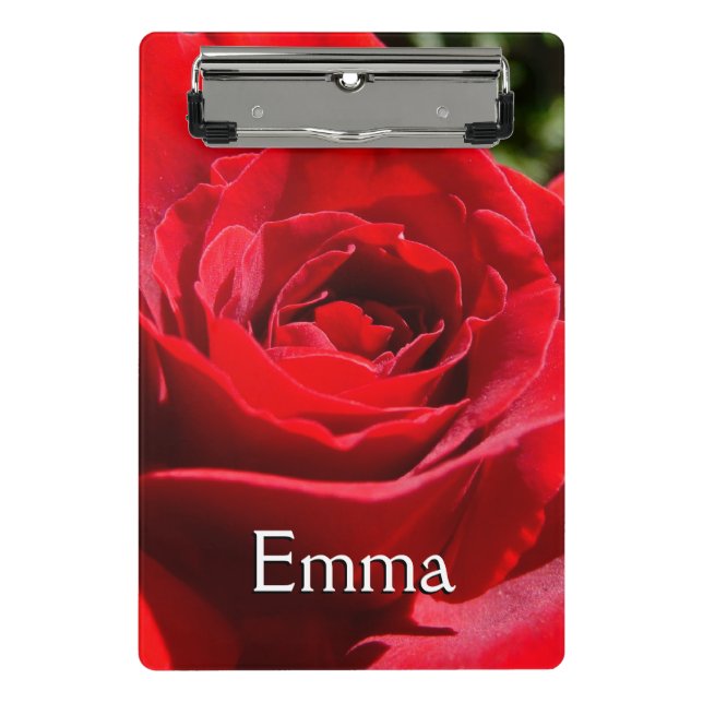 Bright Red Rose Flower Beautiful Floral Mini Clipboard (Front)