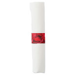 Bright Red Rose Flower Beautiful Floral Napkin Bands
