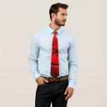 Bright Red Rose Flower Beautiful Floral Neck Tie