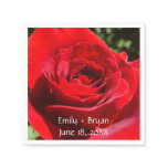 Bright Red Rose Flower Beautiful Floral Paper Napkins