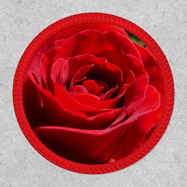 Bright Red Rose Flower Beautiful Floral Patch (Front)