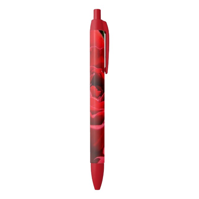Bright Red Rose Flower Beautiful Floral Pen (Bottom (Vertical))