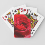 Bright Red Rose Flower Beautiful Floral Playing Cards