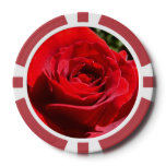 Bright Red Rose Flower Beautiful Floral Poker Chips