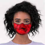 Bright Red Rose Flower Beautiful Floral Premium Face Mask