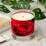 Bright Red Rose Flower Beautiful Floral Scented Candle